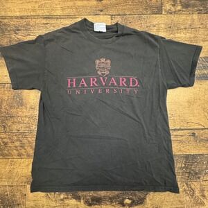 VTG Harvard University Lee Total Cotton T Shirt Mens Large Gray Spell Out Tee